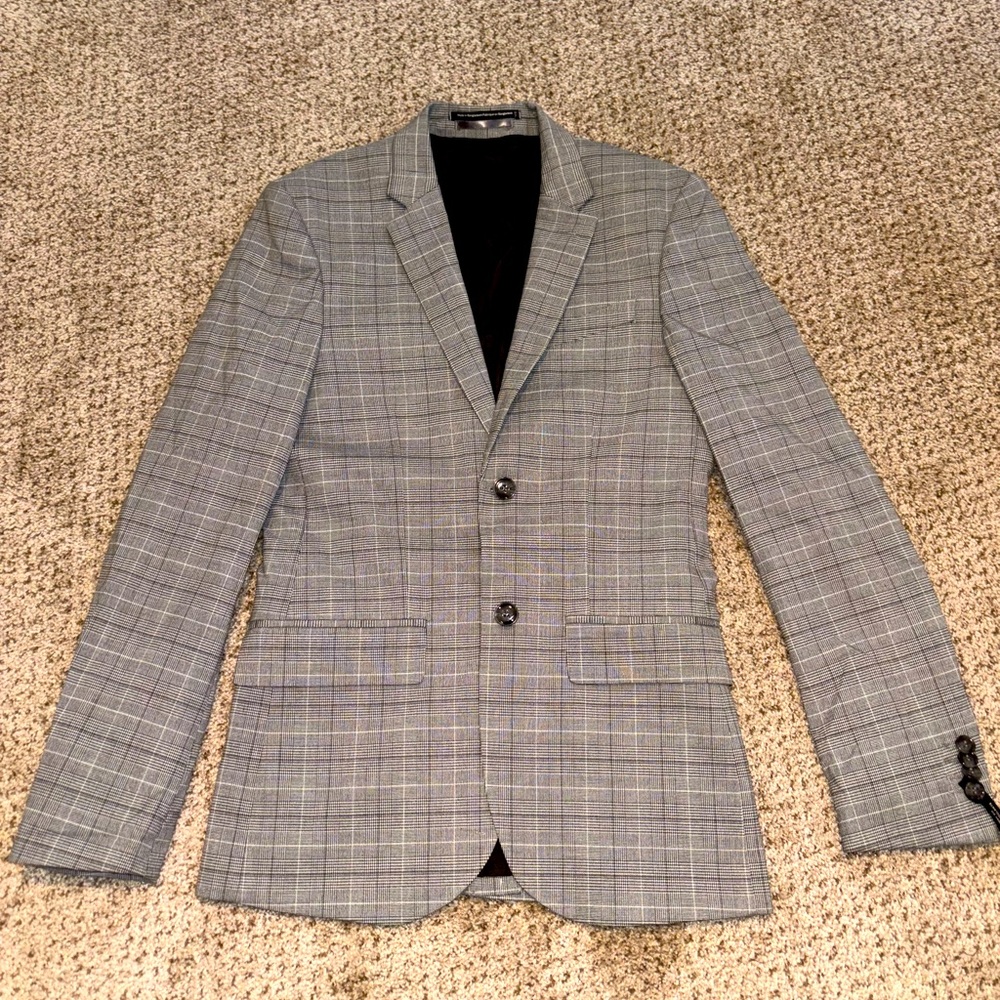 Gray Plaid Men's Blazer